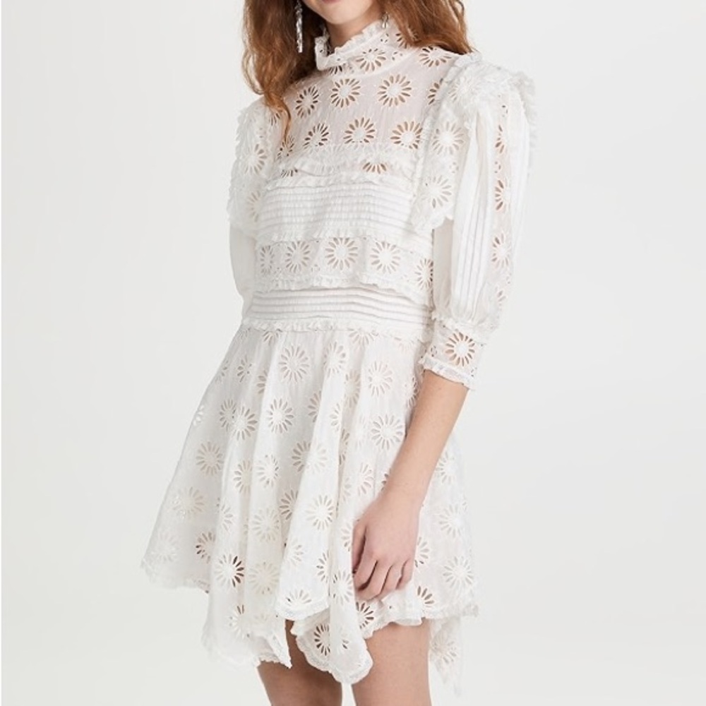 Isabel Marant Dysart silk blend broderie anglaise dress in off white - Picture 8 of 8